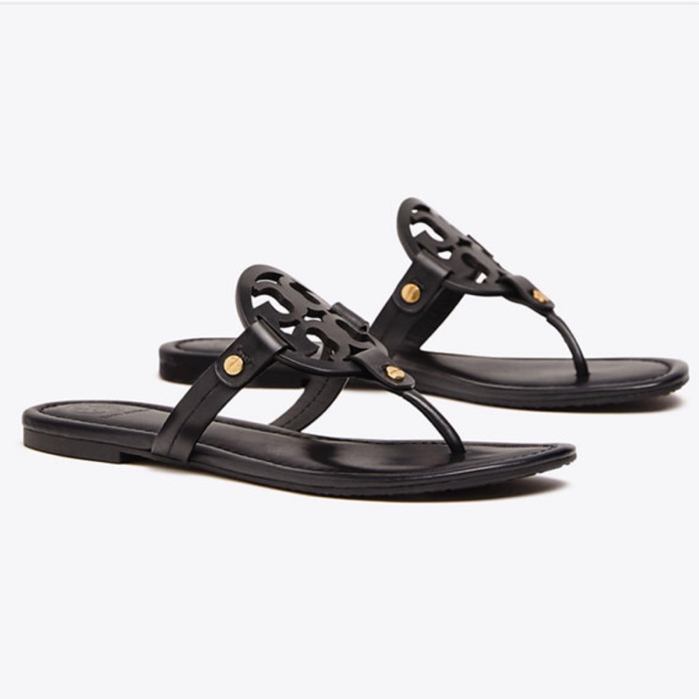 Tory Burch Miller Sandal (Black Leather) 5.5